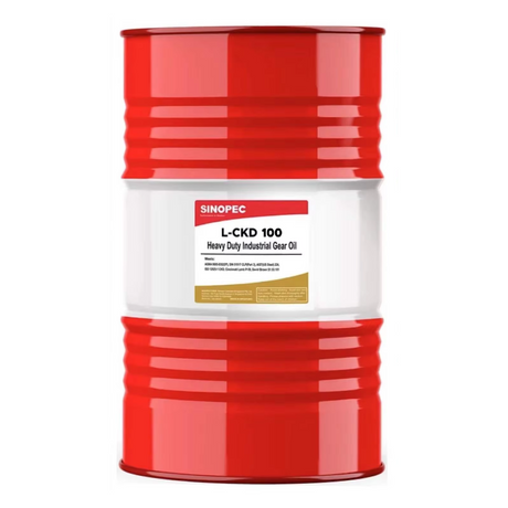 Front image of Sinopec L-CKD 100 Heavy Duty Industrial Gear Oil drum of 200L.