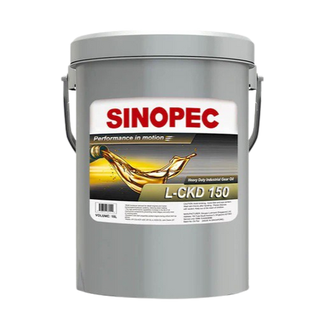 Front image of Sinopec L-CKD 150 Heavy Duty Industrial Gear Oil pail of 18L.