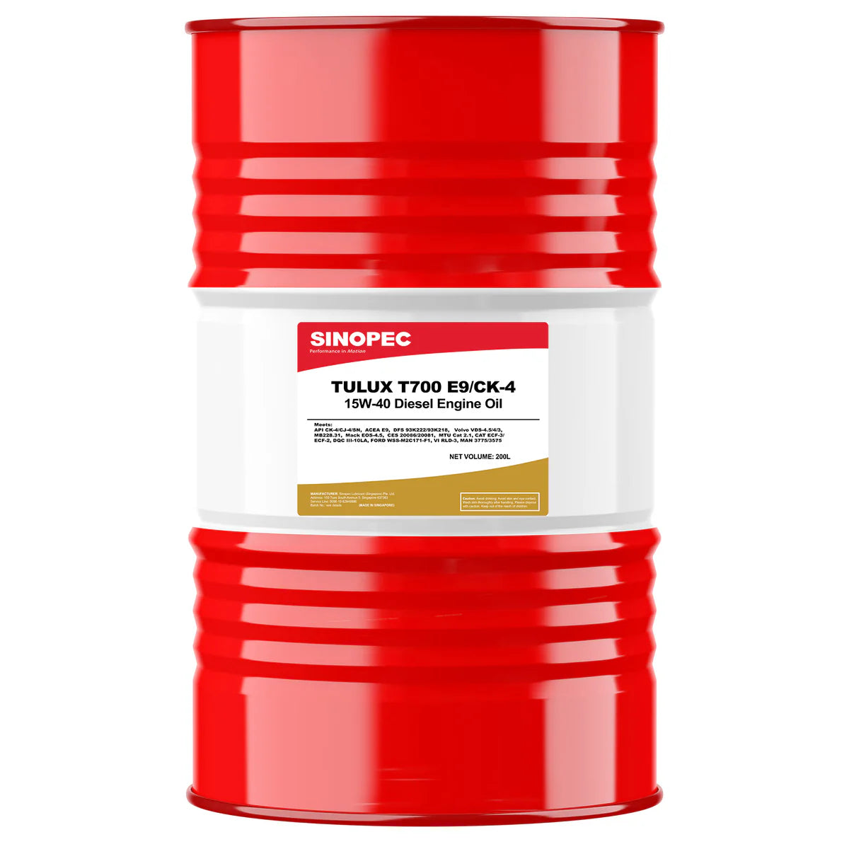 Tulux T700 15W40 E9 CK-4 Synthetic Diesel Engine Oil 200L Drum